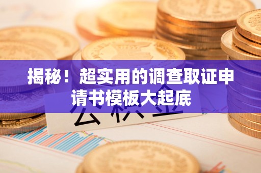 丰泽揭秘！超实用的调查取证申请书模板大起底