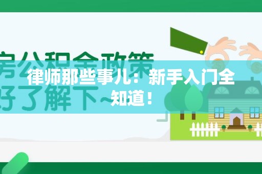 丰泽律师那些事儿：新手入门全知道！