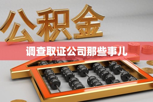 丰泽调查取证公司那些事儿