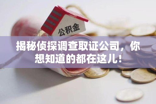 丰泽揭秘侦探调查取证公司，你想知道的都在这儿！