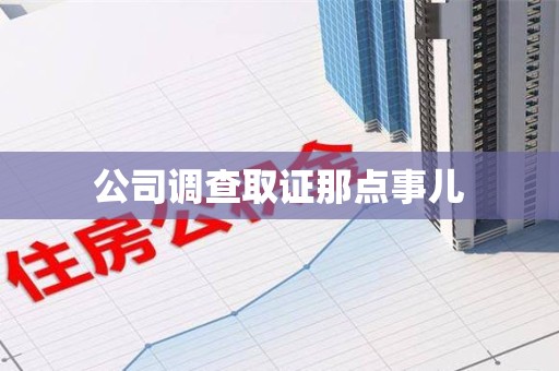 丰泽公司调查取证那点事儿