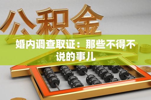 丰泽婚内调查取证：那些不得不说的事儿