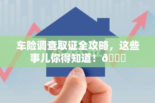 丰泽车险调查取证全攻略，这些事儿你得知道！😎