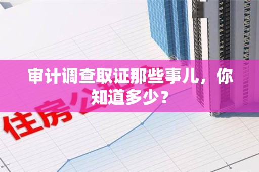 丰泽审计调查取证那些事儿，你知道多少？