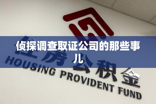 丰泽侦探调查取证公司的那些事儿