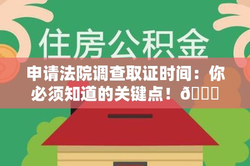 丰泽申请法院调查取证时间：你必须知道的关键点！😎