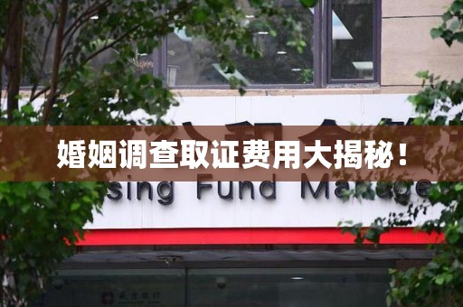 丰泽婚姻调查取证费用大揭秘！