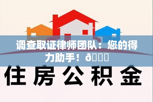 丰泽调查取证律师团队：您的得力助手！😎